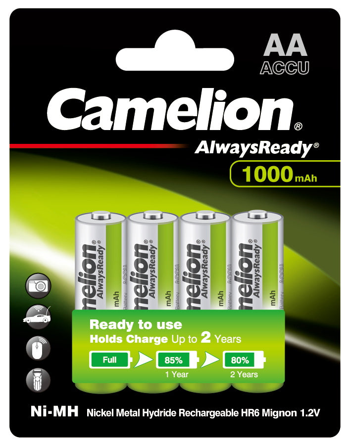 Camelion rechargeable batteries AA 4 Batteries - 1000 mAh